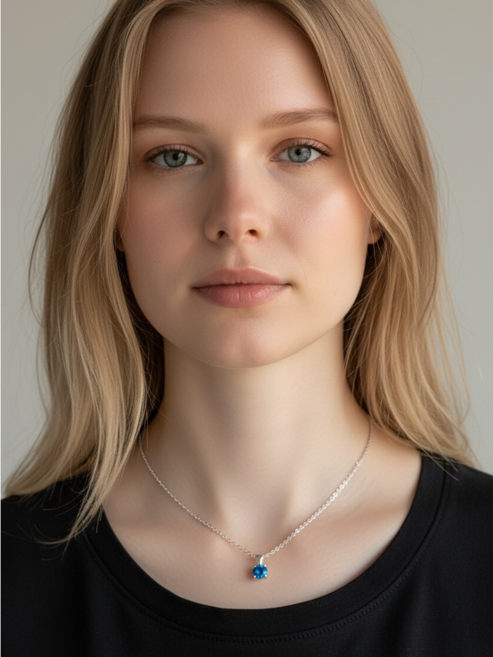 10/8 Effy Sterling Silver Necklace with Blue Gemstone Pendant
